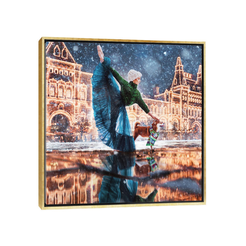 « Moscow Winter » par Hobopeeba-impression, H 37 po x l 37 po x P 1,5 po, Pas de tapis, Toile encadrée d'or