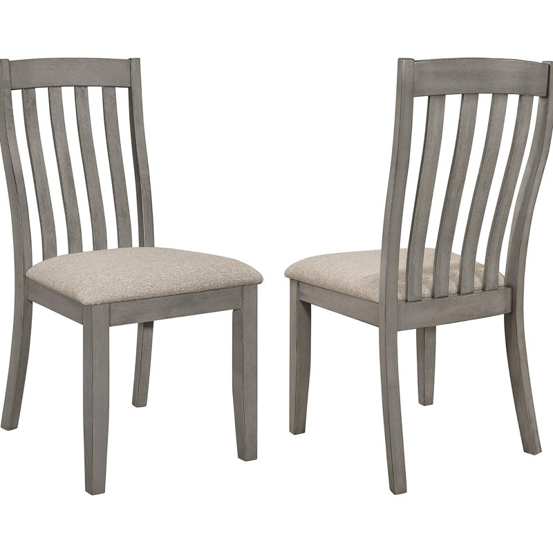 Chaise d'appoint rembourrée grise (2 pièces)