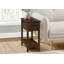 Table d'appoint, table de bout, table d'appoint, table de chevet, 2 niveaux, étroit, tiroir de rangement, placage brun, transitionnel