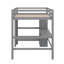 Lit mezzanine double avec tablettes multifonctionnelles et bureau sous le lit-737537914