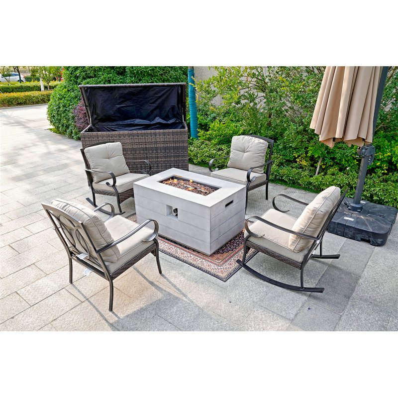 Ensemble de conversation modulaire avec coussins 4 pièces Dannisha