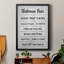 «Simple Bathroom Rules», reproduction encadrée de qualité supérieure - prête à être accrochée-88260428-88260427