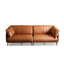 Causeuse coussin orange en cuir véritable