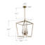 Luminaire suspendu lanterne carré 4 lumières Diran-1502560426