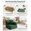 Upholstered Corduroy Armchair With Footstool-1245512521