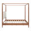 Cadre de lit à baldaquin en bois massif de taille moyenne Mid-Century avec tête de lit tapissier Boucle, lit plateforme à 4 colonnes avec pieds fuselés, aucun sommier requis, assemblage facile, noyer-133682932-133682935