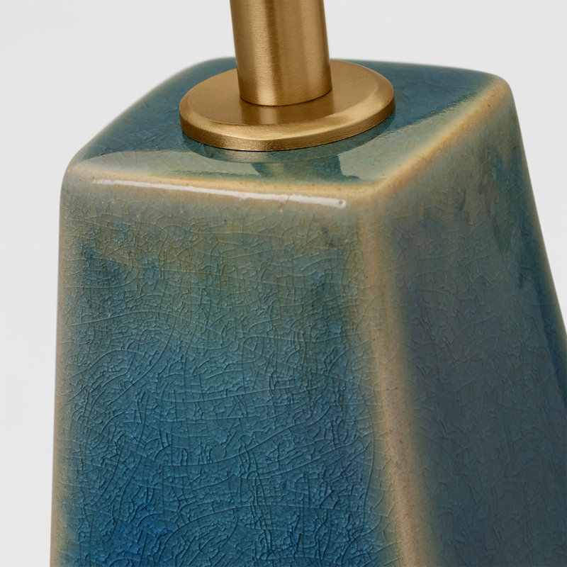 Ibinye Ceramic Table Lamp, Blue, 22" H x 10.75" W x 10.75" D
