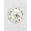 Horloge murale florale en verre trempé, style, fleurs roses et bleues, décoration murale moderne, horloge de décoration intérieure, pièce de déclaration-1083479266-1083479275