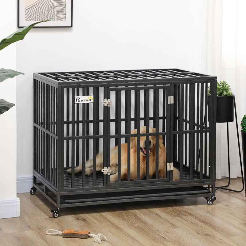 Parc pour chien avec cage verrouillable Pawhut