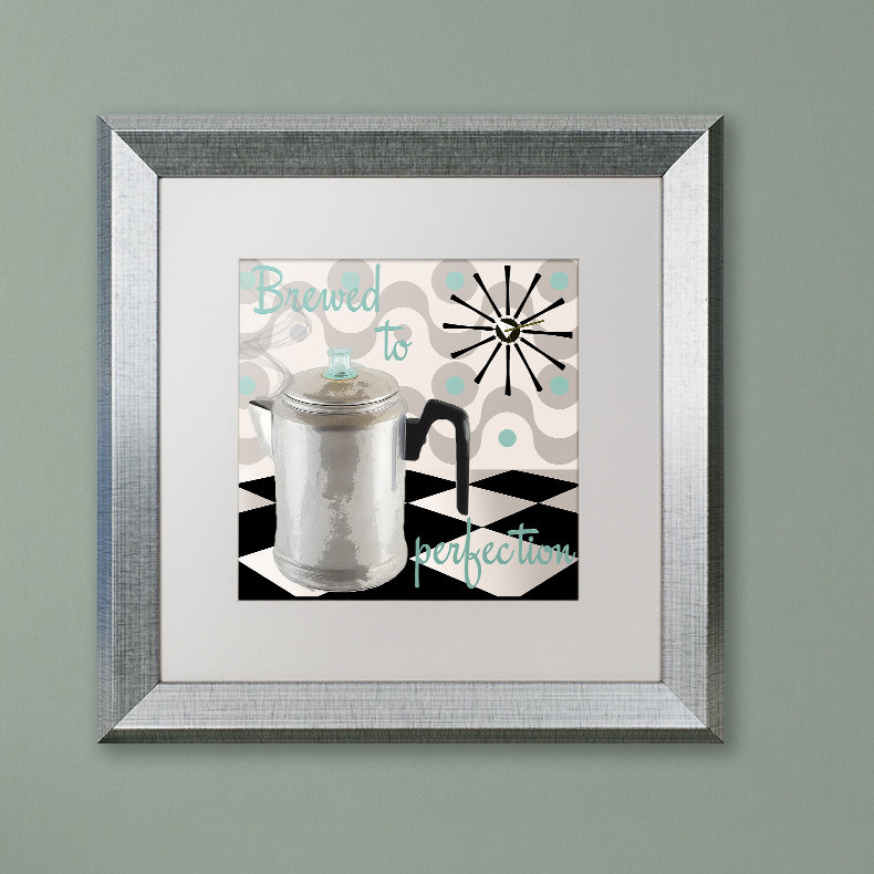 Jadaya 'Fifties Kitchen V' by Color Bakery Framed Graphic Art Lark Manor™ Mat
