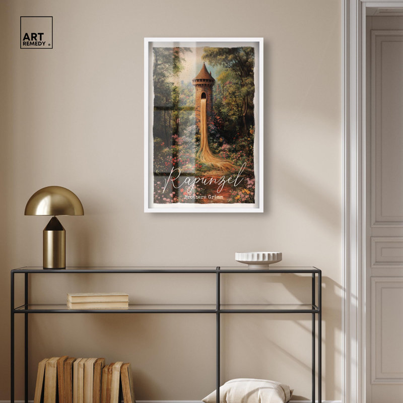 «Raiponce Classic Shadowbox Print» par Art Remedy, H 31 po x l 21 po, Blanc