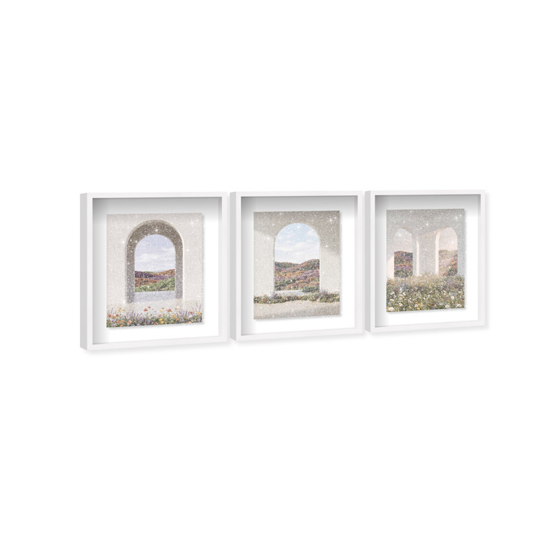 Paradise Arches Set Set by Oliver Gal, 25.5"H x 31.5"W, White Shadowbox