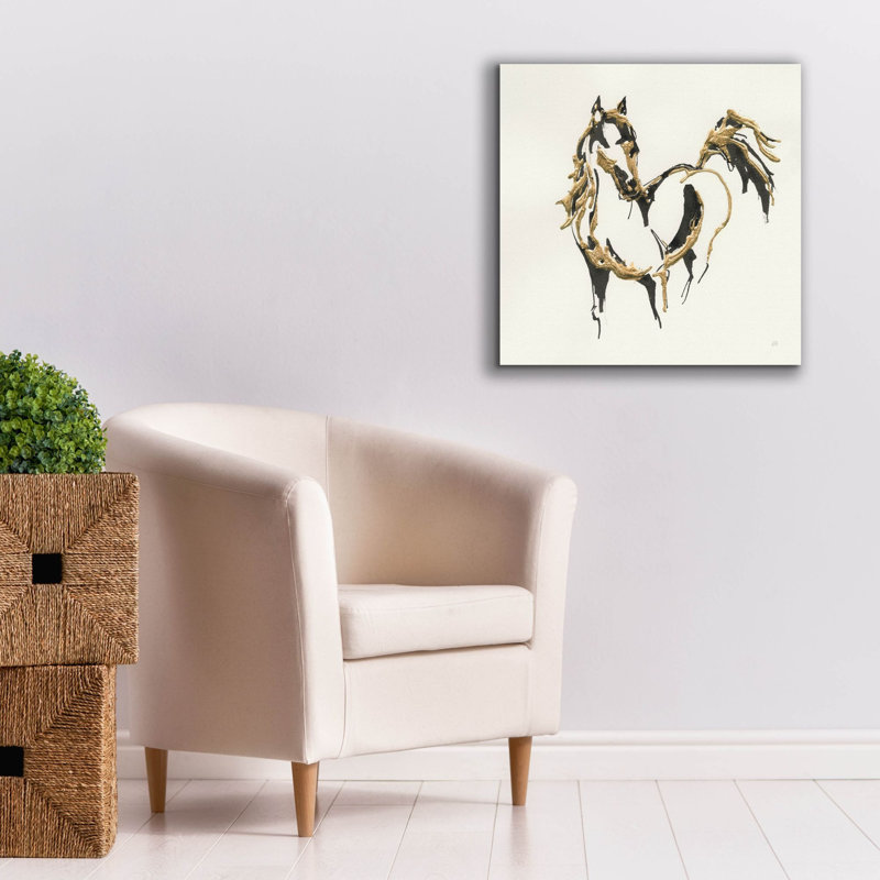 «Golden Horse 7» par Chris Paschke, art mural sur toile, H 26 po x l 26 po x P 1,5 po