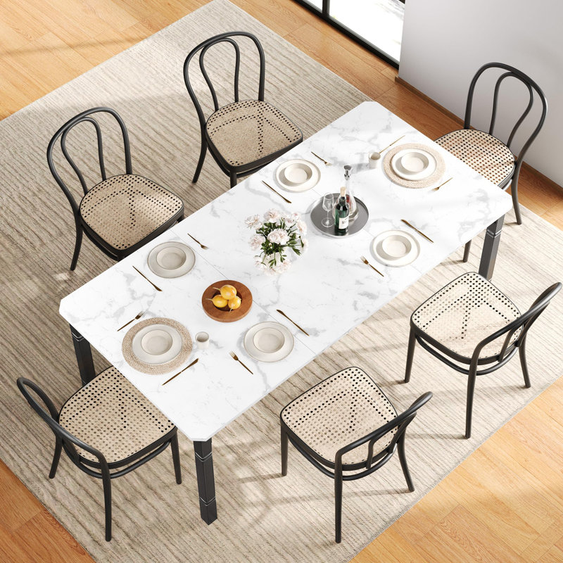 Table de salle à manger 78 po 78 po pour 6 à 8 personnes