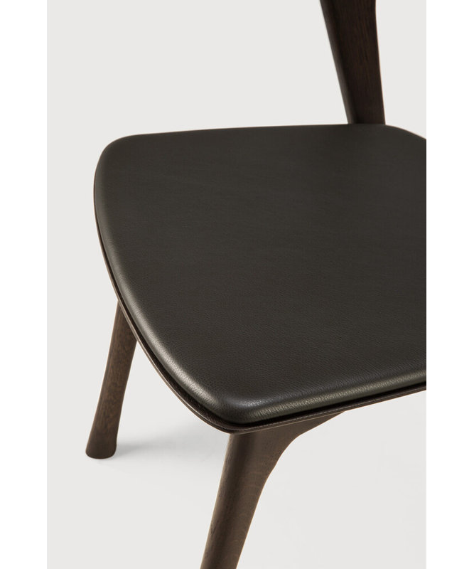 Bok Leather Dining Chair, Oak Brown Genuine Leather, Oak Brown