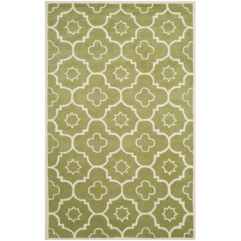 Carolene Hand Tufted Wool Geometric Rug, Rectangle 5' x 8'