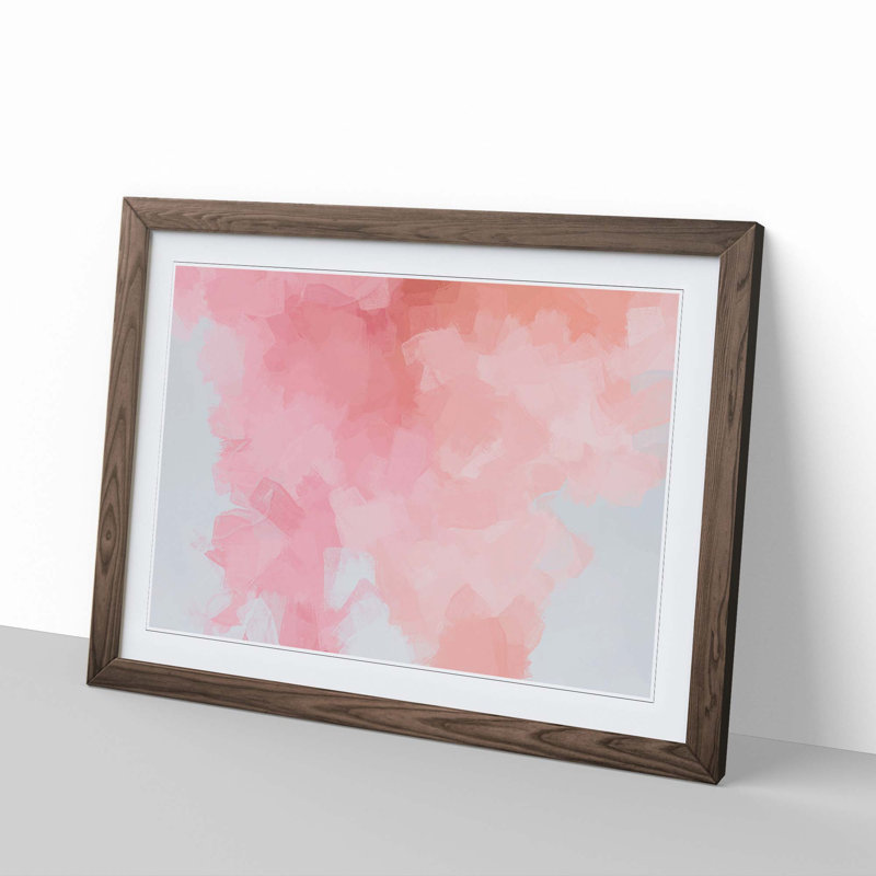 Time for an Angel in Abstract - Picture Frame Painting Print, 60cm H x 91cm W x 2cm D, Walnut