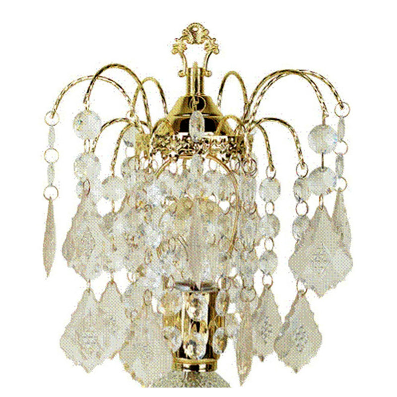 Lampe de table moderne dorée 15 "avec décor en verre - Lampe de table en céramique à contrôle tactile pour le salon et la chambre à coucher