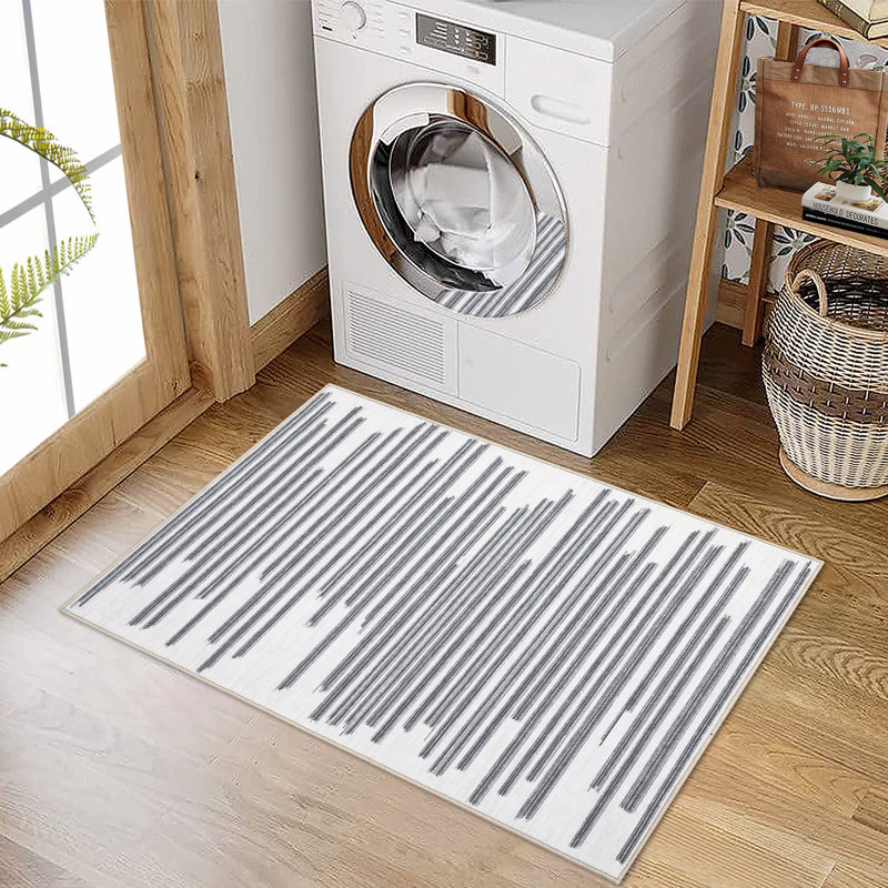Lothair Washable Striped Indoor Rug, Rectangle 2' x 3’