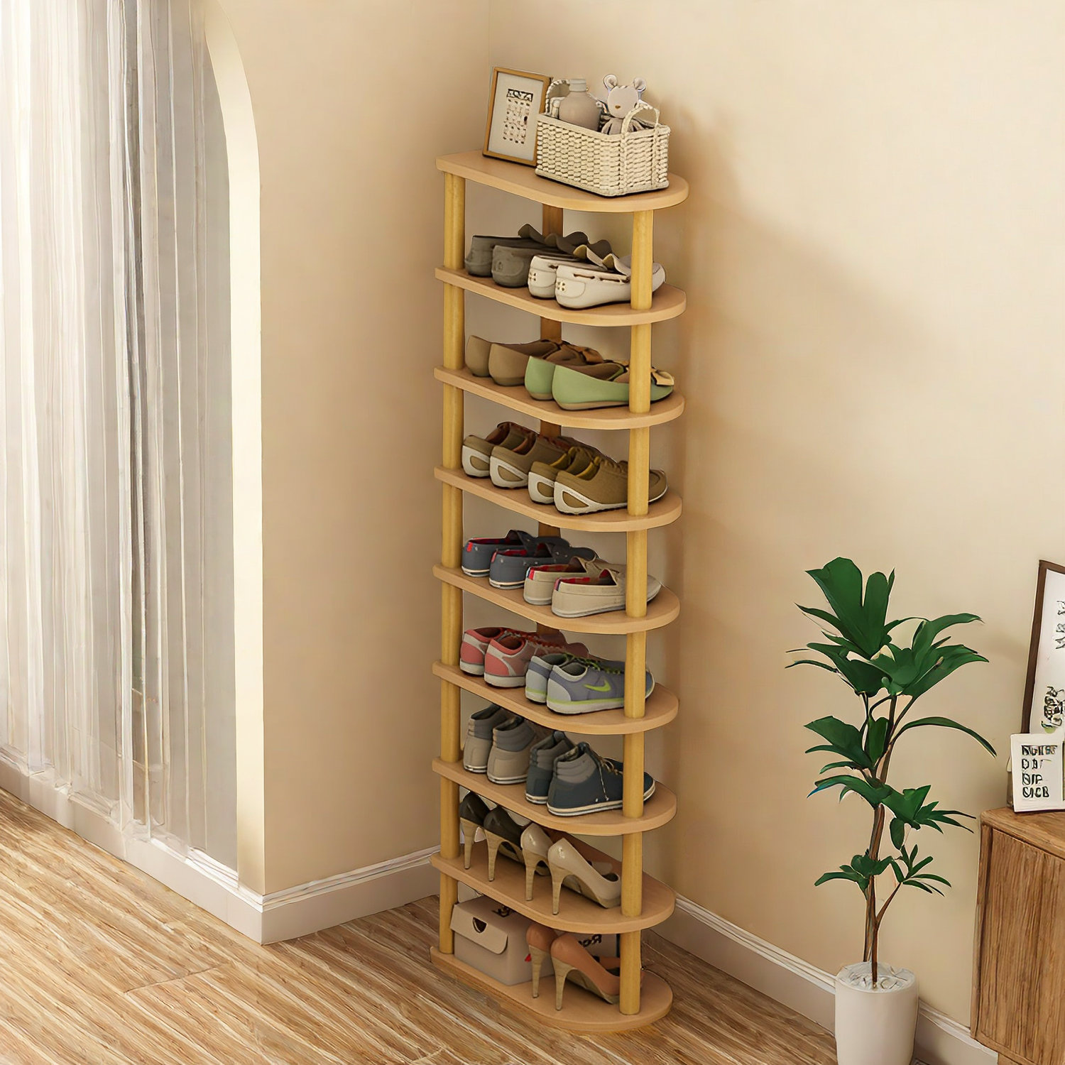 Small Corner 18 Pair Shoe Rack
