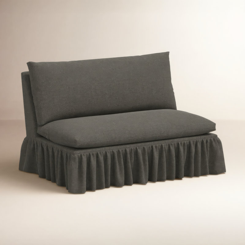 Thelma Settee, Zuma Charcoal Textured Linen