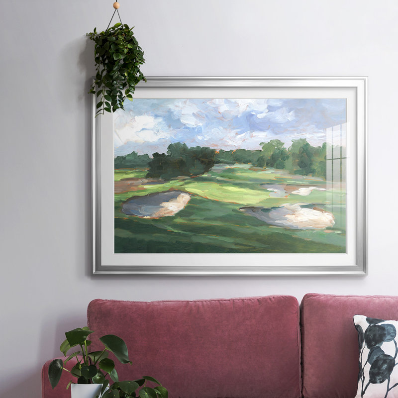 Golf Course Study III, reproduction d'art encadrée, Argent, H 30 po x l 44 po x P 1,5 po