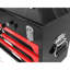 Boîte à outils 20 po 3 en acier avec outils, noir et rouge, et métal, plateau de rangement supérieur, poignée de transport pour le garage, la maison, outils portatifs d'établi, noir rouge, matériau robuste, glissière à roulement, multiple-1200246543