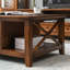 Table basse en bois de frêne massif avec tiroirs en queue d'aronde-1951886966