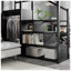 Lit mezzanine moderne en métal avec garde-robe et escalier 62 po x P 99,4 po x H 73,4 po Modern Loft-659261452