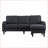Sectional Sofas 3-Seat L-Shaped with Storage Ottoman, Charcoal Gray | USB Port | Living Room Apartment | Dark Grey | Wood+Fabric