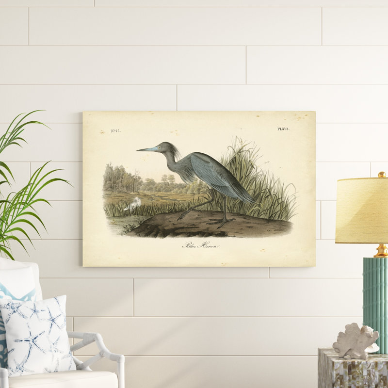 «Blue Heron», impression sur toile, H 32 po x l 48 po