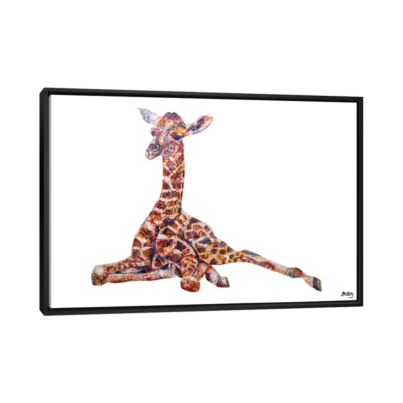 Art sur toile clementine, Toile avec cadre noir, Non mat, H 32 po x l 48 po x P 1,5 po
