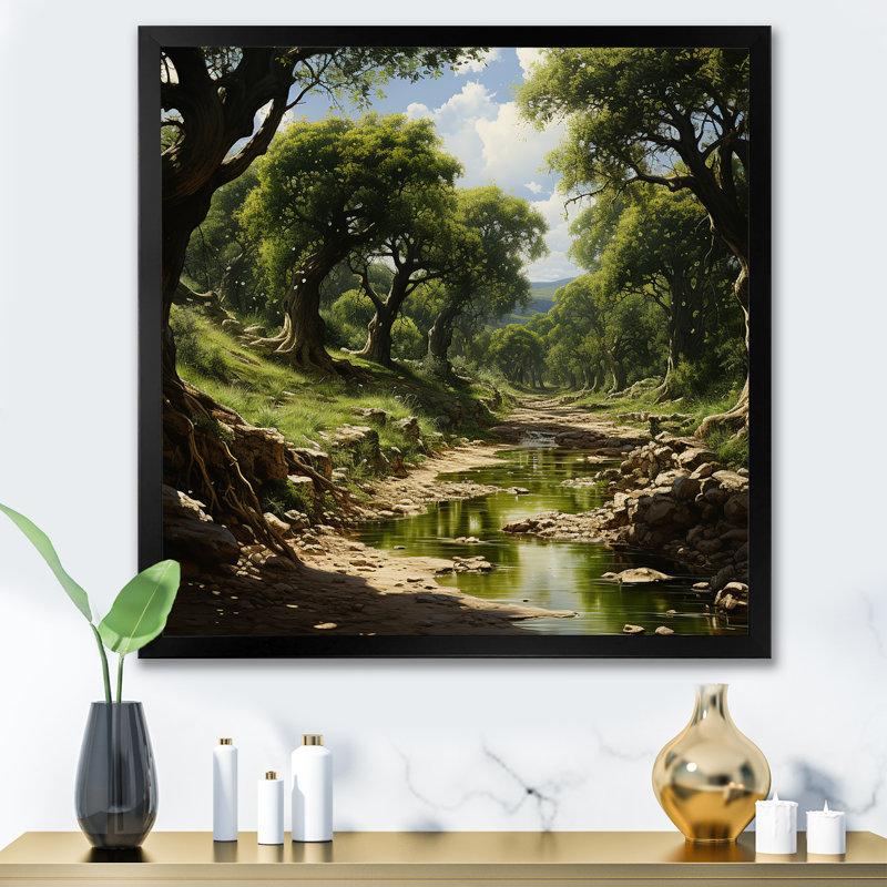 Christianisme jardin de Gethsémani IV sur toile, Cadre simple noir, H 30 po x l 30 po x P 1 po