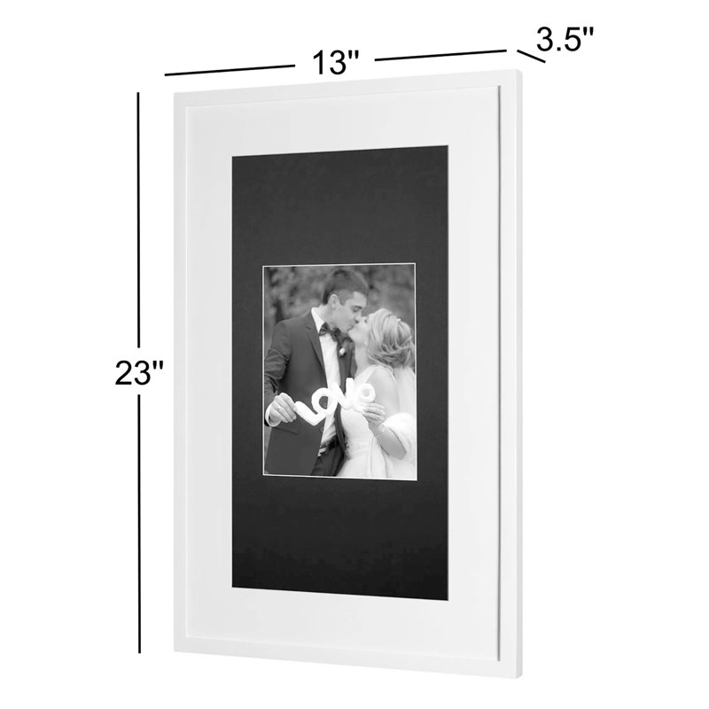 Recessed Picture Frame Door Medicine Cabinet with 3 Adjustable Shelves, White
