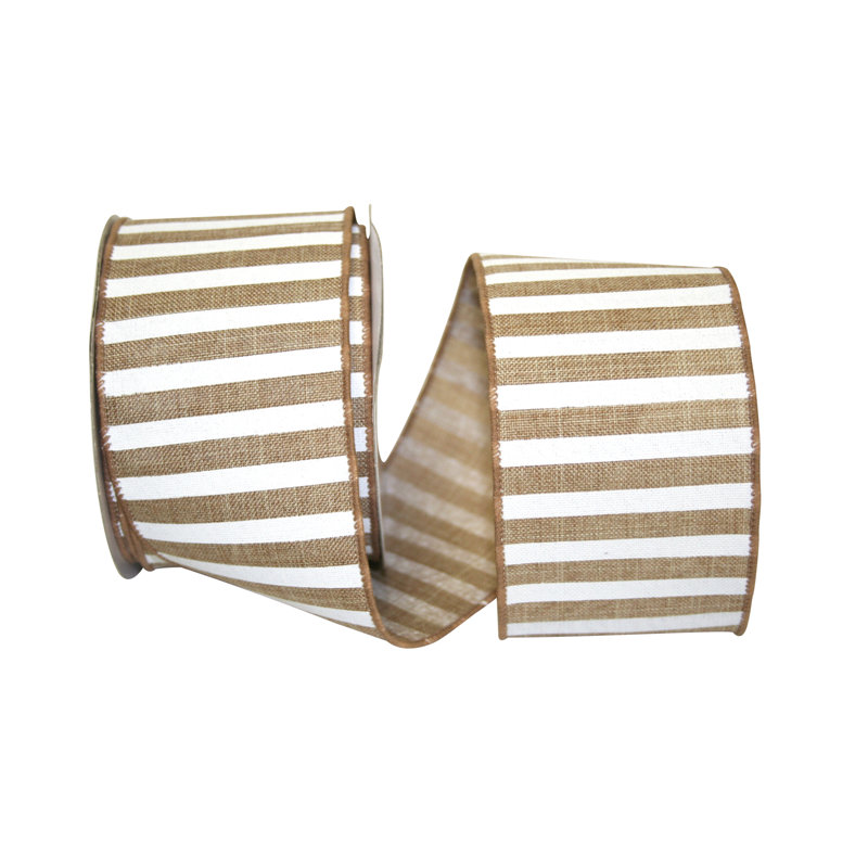 Striped Shatterproof Ribbon, 2.5" H x 360" W, Yellow