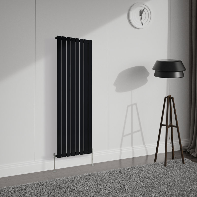 Shonnard Vertical Single Flat Panel Radiator, Normal Black, 160cm H x 54.4cm W
