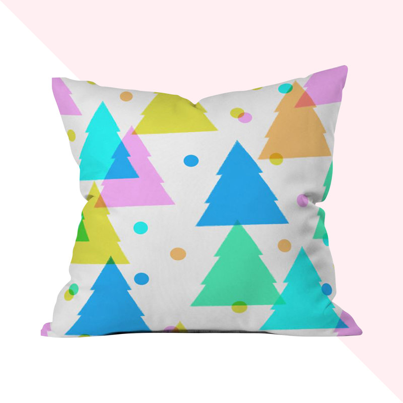 Coussin décoratif carré très joyeux et lumineux, 16 po x 16 po