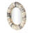 Gray Teak Wood Wall Mirror with Coiled Frame