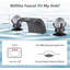 LED Bathroom Sink Faucet 3 Hole Widespread LED Light Waterfall Faucets Black