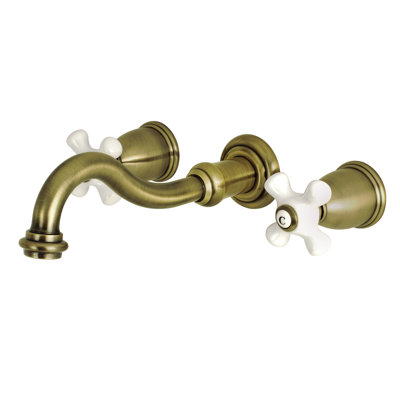 Kingston Brass Vintage Two-Handle 3-Hole Wall Mount Bathroom Faucet