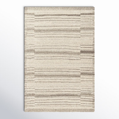 Rectangle Demie Hand-Tufted Wool Area Rug in Light Gray/Beige