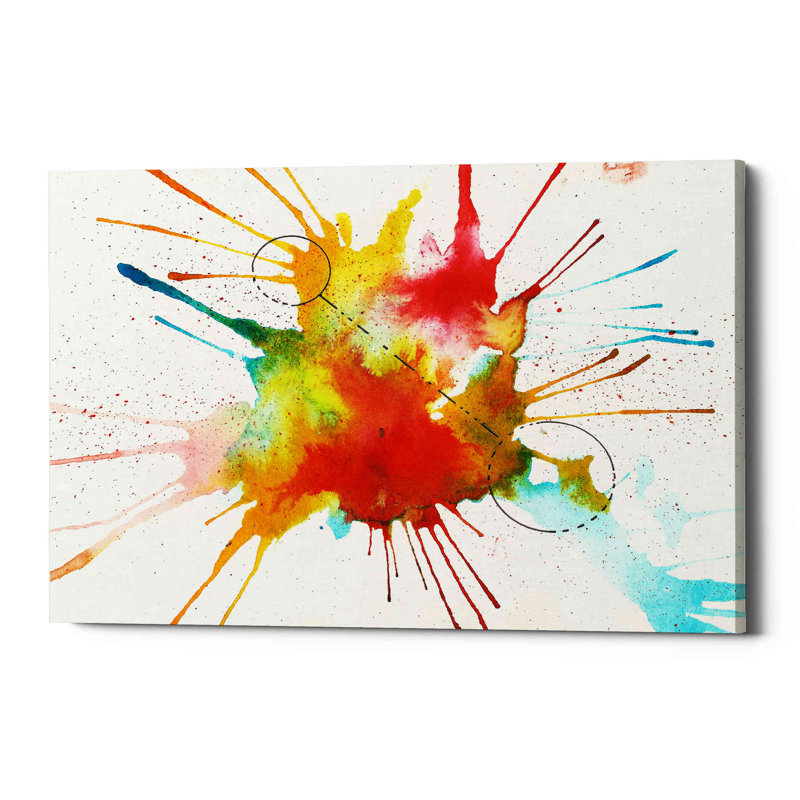 «Watercolor Splat» par Craig Snodgrass, art mural sur toile, H 12 po x l 16 po x P 0,75 po