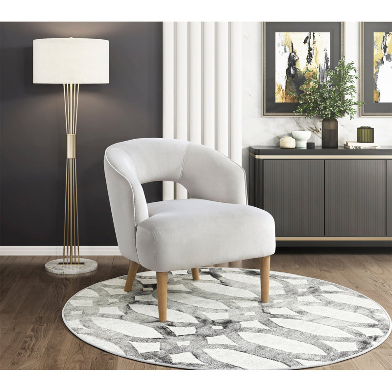 Fauteuil d'appoint en velours luxueux de style unique Luxury Home, Gris