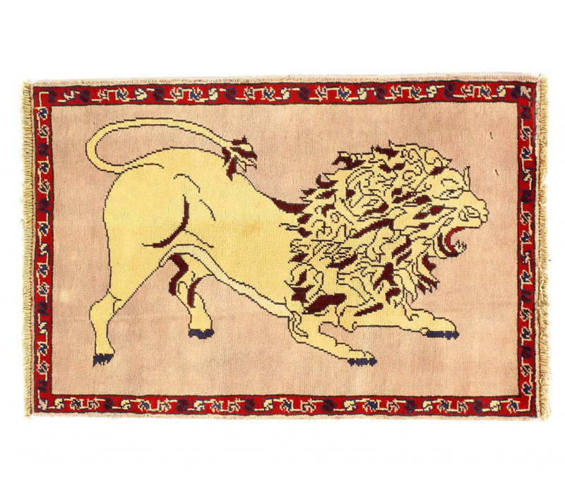 Animal Pictorial lion Hand Knotted 2'2"X 3'2"