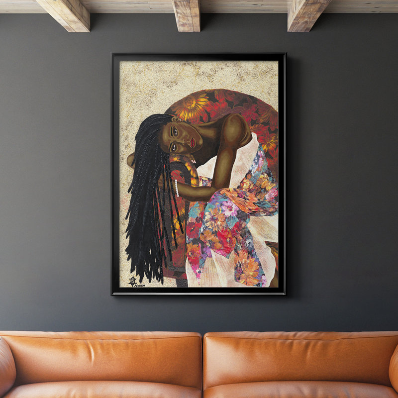 «Woman Strong III», toile encadrée de qualité supérieure - prête à être accrochée, H 30,5 po x l 22,5 po x P 1 po, Noir