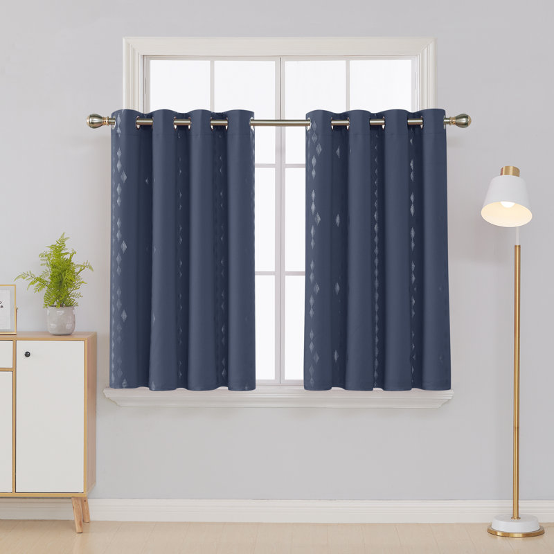 Bedolla Room Darkening Curtain Pair, Navy Blue, 51" W x 53"L