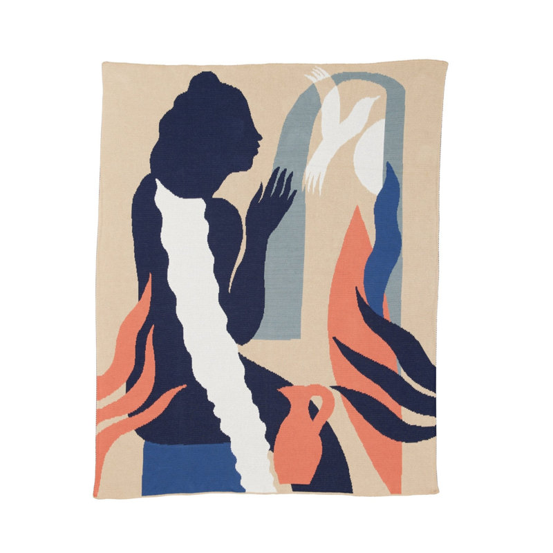 Zora Throw Blanket, Wheat
