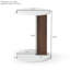 C-Shaped End Table, Small Side Table For Couch, Sofa Table With Wood Frame For Living Room, Bedroom, Bedside, Rustic (White And Walnut )