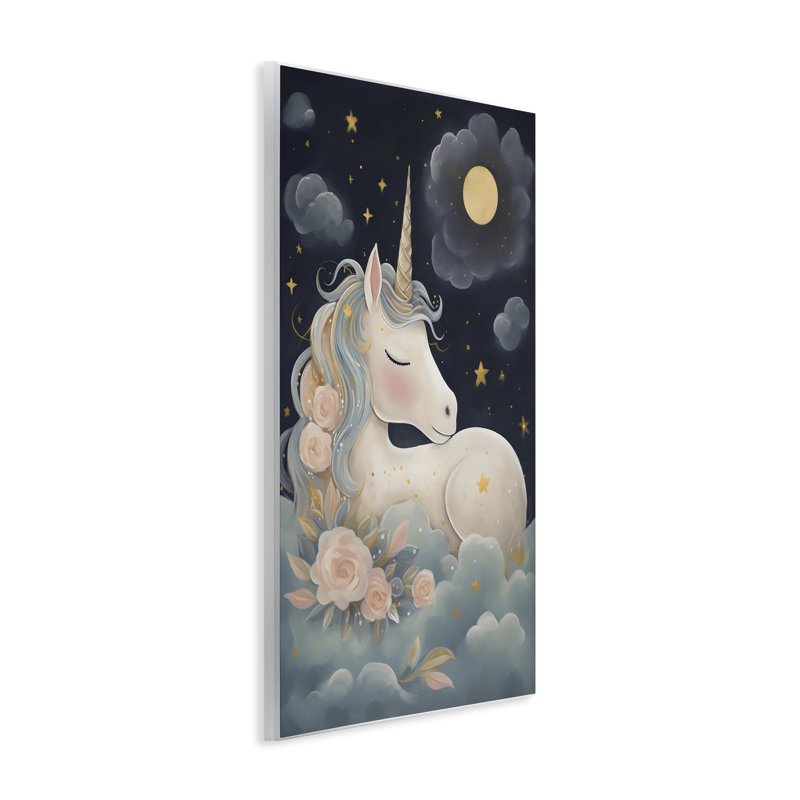 Plaque murale Unicorn entourée de nuages, design by Creative Studio, H 15 po x l 10 po