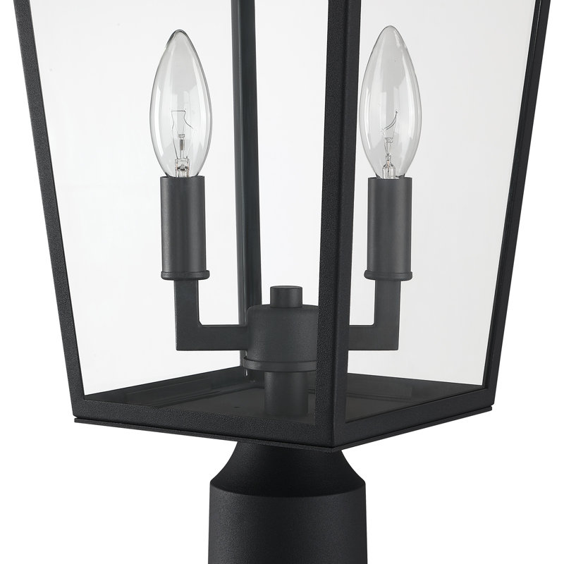 Tête de lampadaire d'extérieur 2 lumières, Noir mat